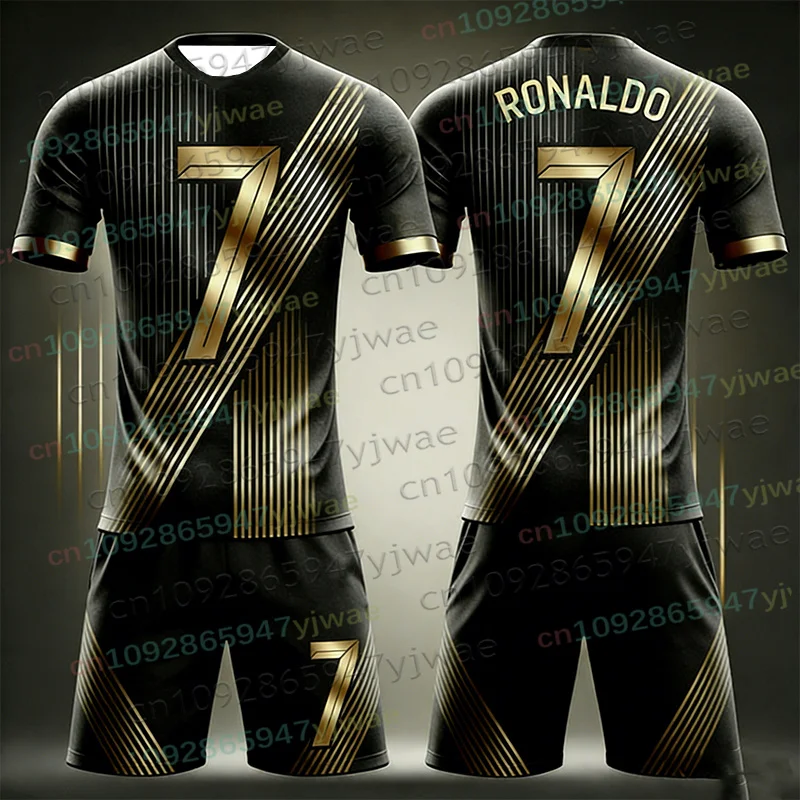 Special Edition Ronaldo No.7 Football Jersey Tee Shorts Set Women Men Sportwear Harajuku Summer Casual Kid Tshirt Or 2 Piece Set