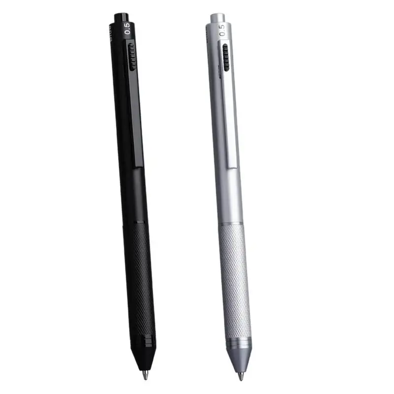 4 In 1 Multifunction Luxury Pen, 0.7mm 3 Color Ballpoint 0.5mm Mechanical Pencil, G-ravity Sensor Metal Retractable Pens