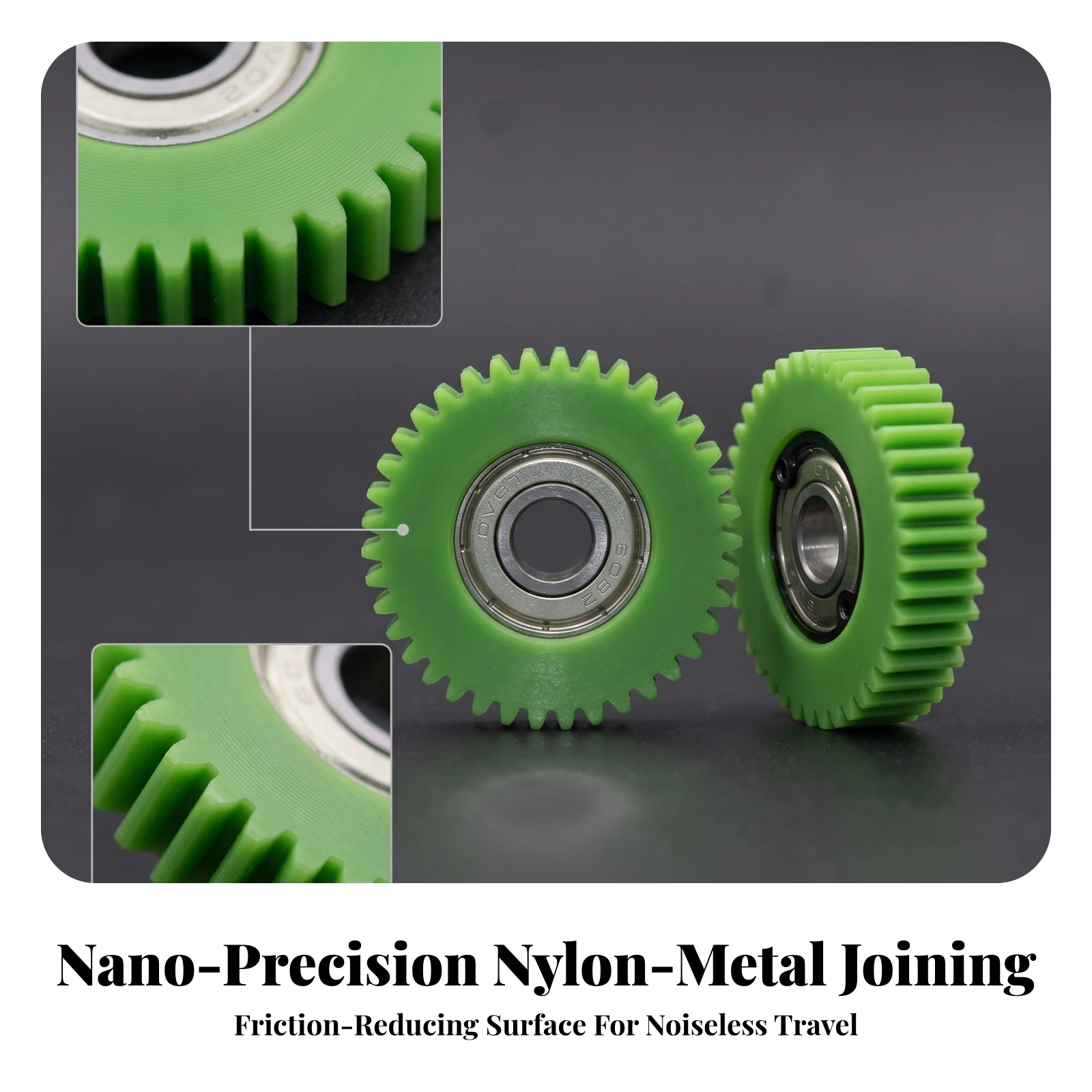 3 Pieces Motor Drive Gear with 8mm Bore Smooth-Running Toothed Gear with Integrated Bearing Wear-Resistant OEM Quality