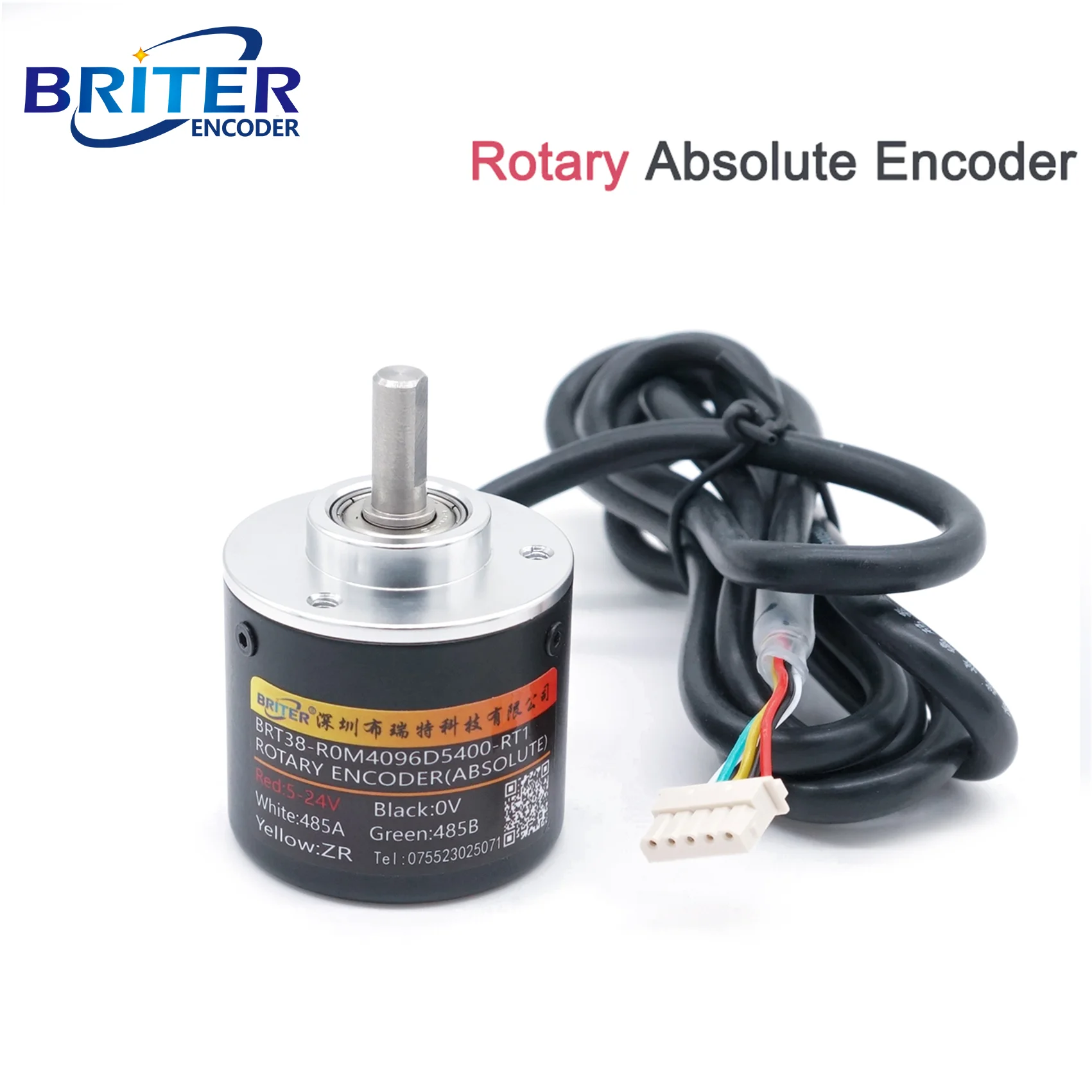 Briter Rotary Encoder Absolute Power Off Memory Position Measurement SSI CAN RS485 RS232 Analog Interface Resolution 15bit