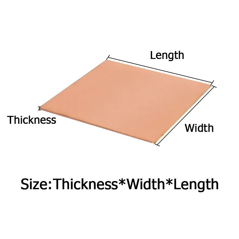 T2/C11000 Red Copper Plate 99.9% Pure Copper Sheet Thickness 0.1 0.15 0.2 0.25 0.3 0.4 0.5 0.6 0.8 1mm Customizable Size