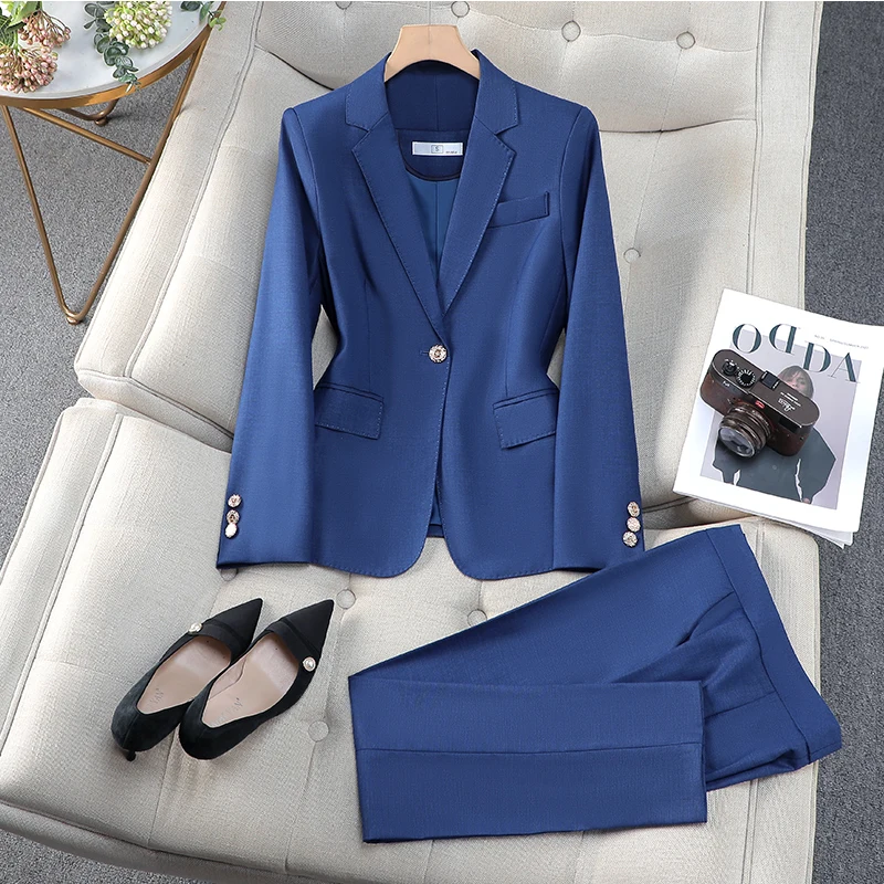 Slim Office Ladies Two Piece Sets Womens 2025 New Single Button Turn Down Collar Blazers Elegant Mini Skirt Suits