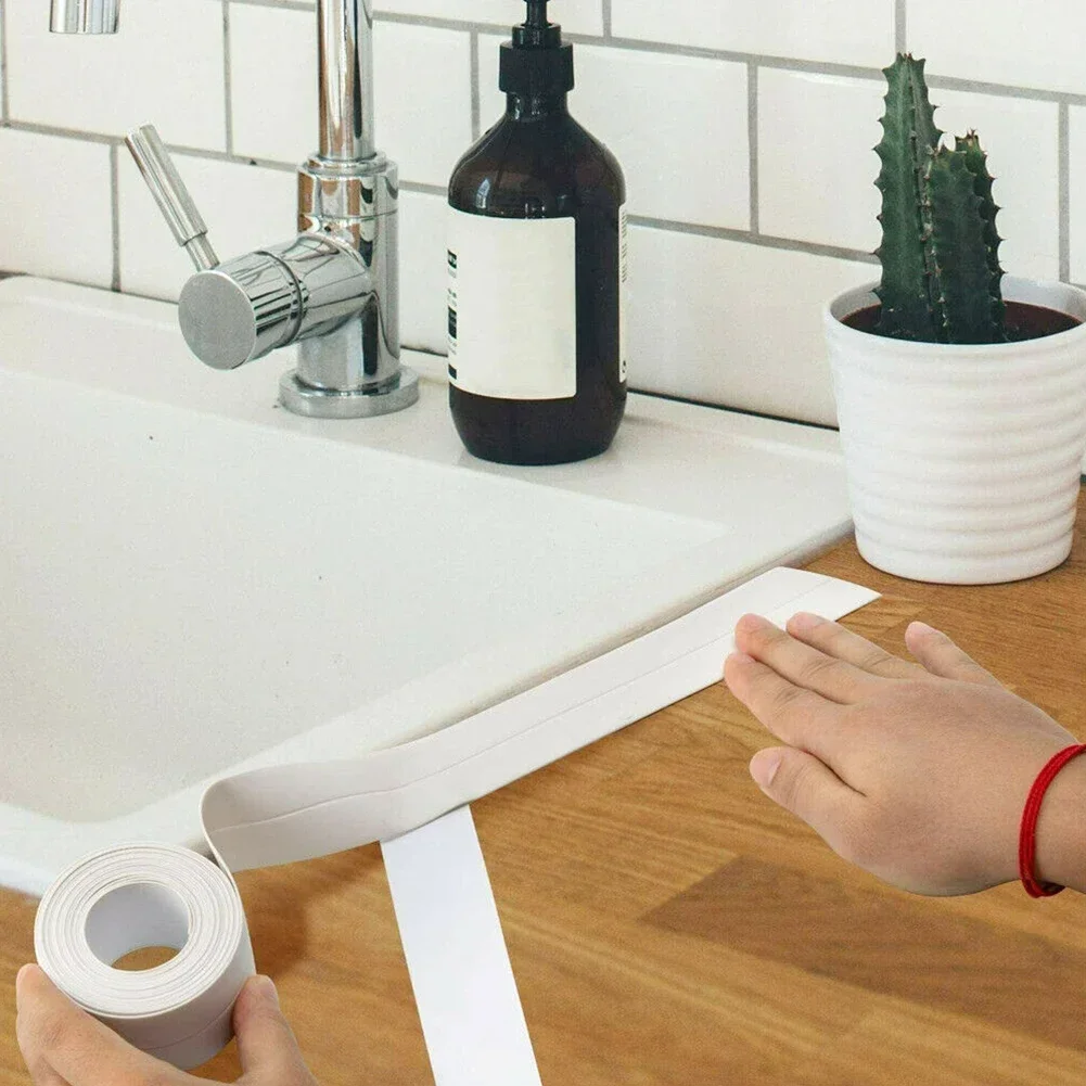 2M PVC Wasserdichtes Klebeband für Spülbecken-Risse, Küchen-, Badezimmer- und Badewannen-Eckdichtungsband, selbstklebende Aufkleber für Spülbecken- und Herd-Risse – Detail 7