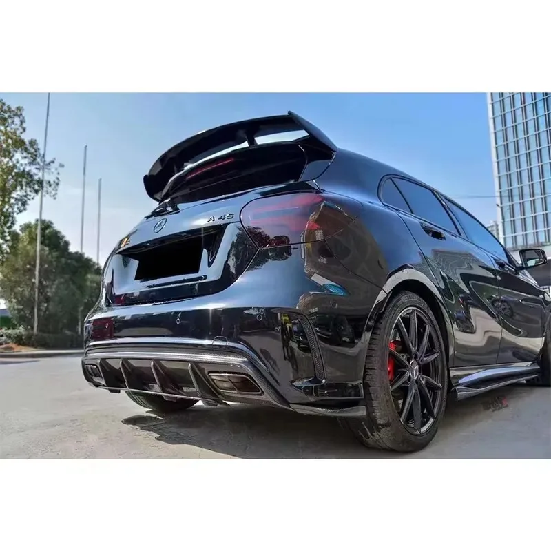 For Mercedes Benz A Class W176 A200 A260 A45 Carbon Fiber Tail fins Rear Trunk Spoiler Guide Wing Rear Wing Car Diverter