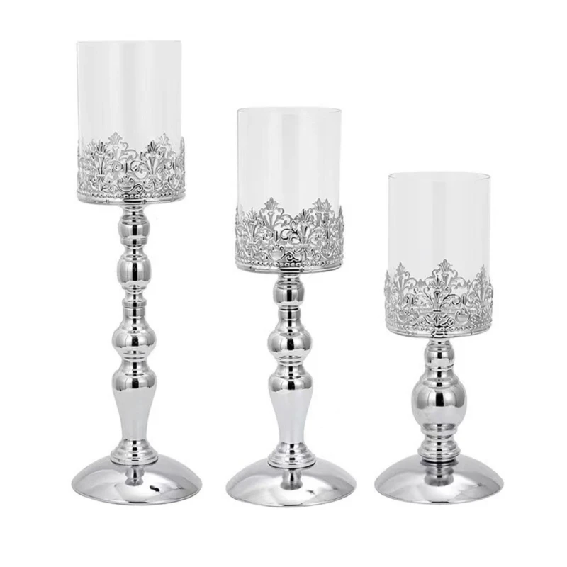 

Tapers Holder Metal Candlesticks European Stand Wedding Decors