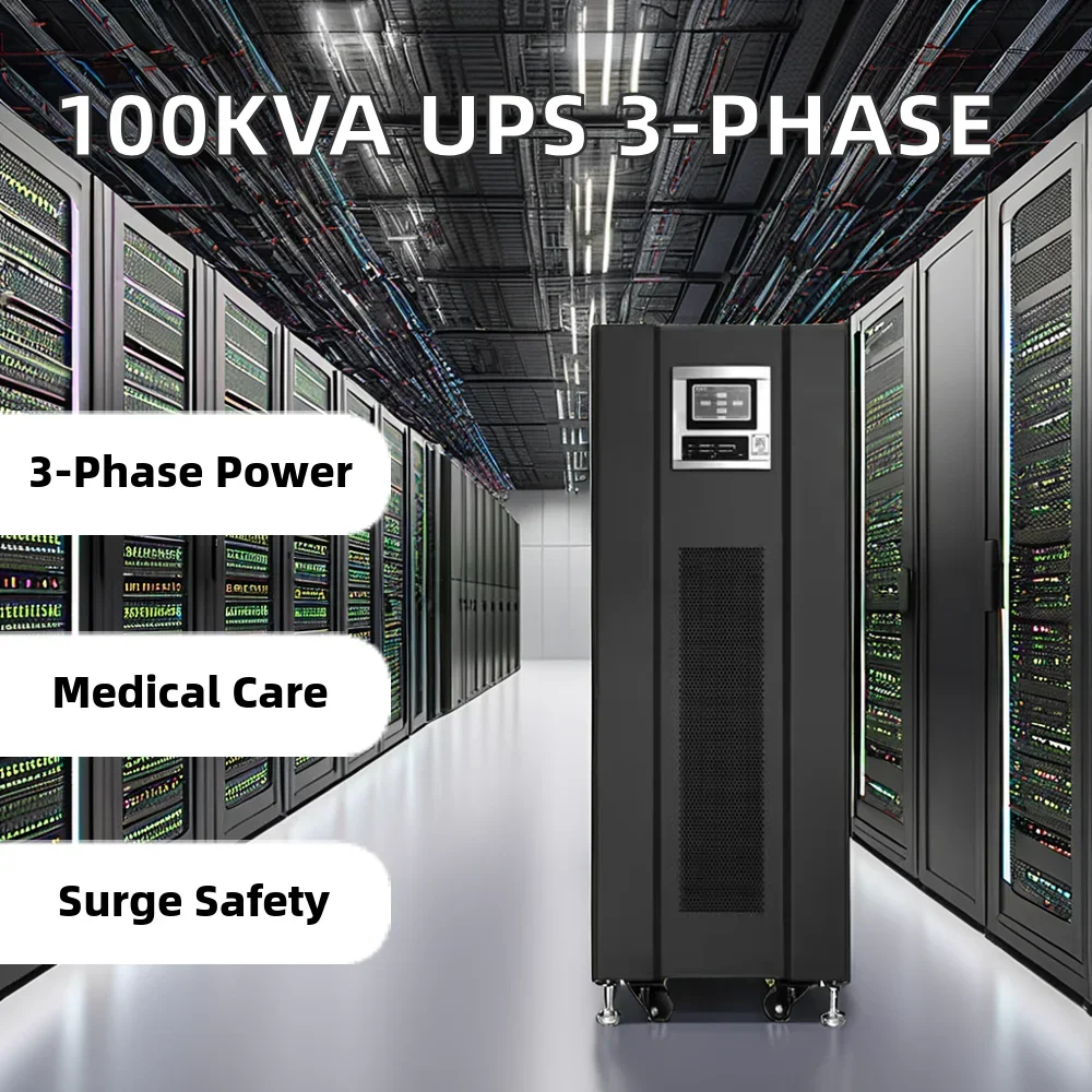160KVA 3-Phase Smart Monitoring Online UPS for Hospital Emergency Power Pure Sine Wave Lead Acid Battery Type