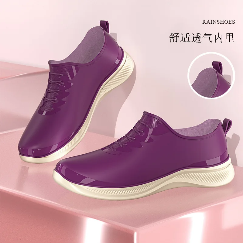 Women's Fashion Rain Boots Universal Short-tube Waterproof Shoes for Outer Wear Non-slip Comfortable Plus Velvet Warm Rain Boots