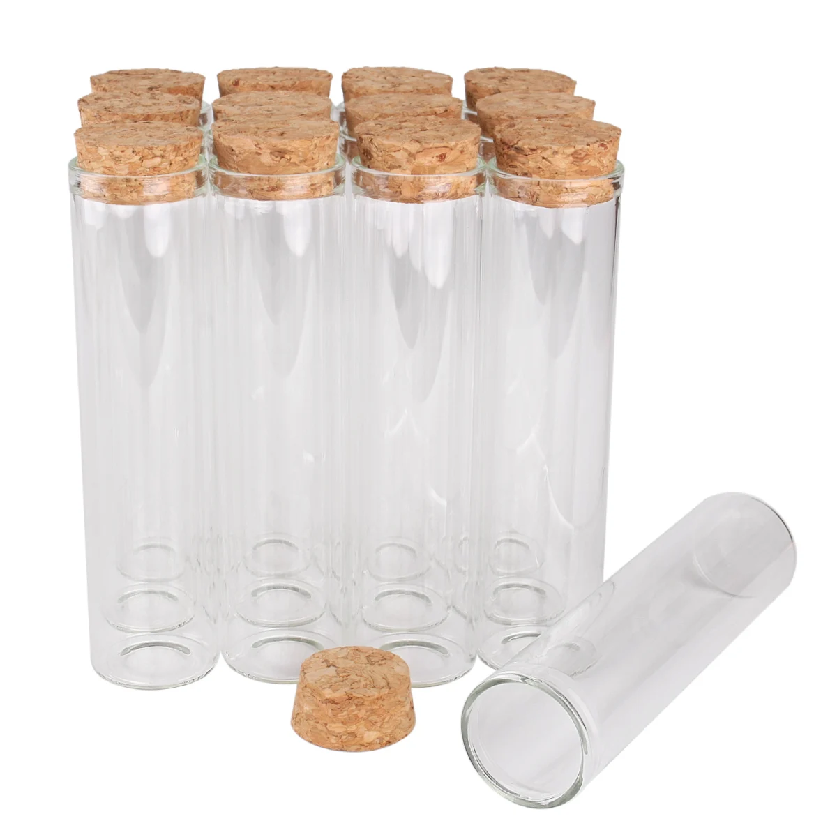 2560 Pieces 60ml Test Tubes with Cork Stopper Glass Tubes Lab Glassware Spice Jars Vials 30*120mm for Lab Accessory Craft DIY