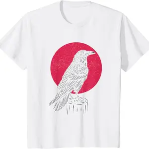 Wikinger Raven T -Shirt für Männer, Krähe Hexerei, versteckter heidnischer Liebhaber, Herrenkleidung 8 Hauptverkaufshemdkrähe - №4