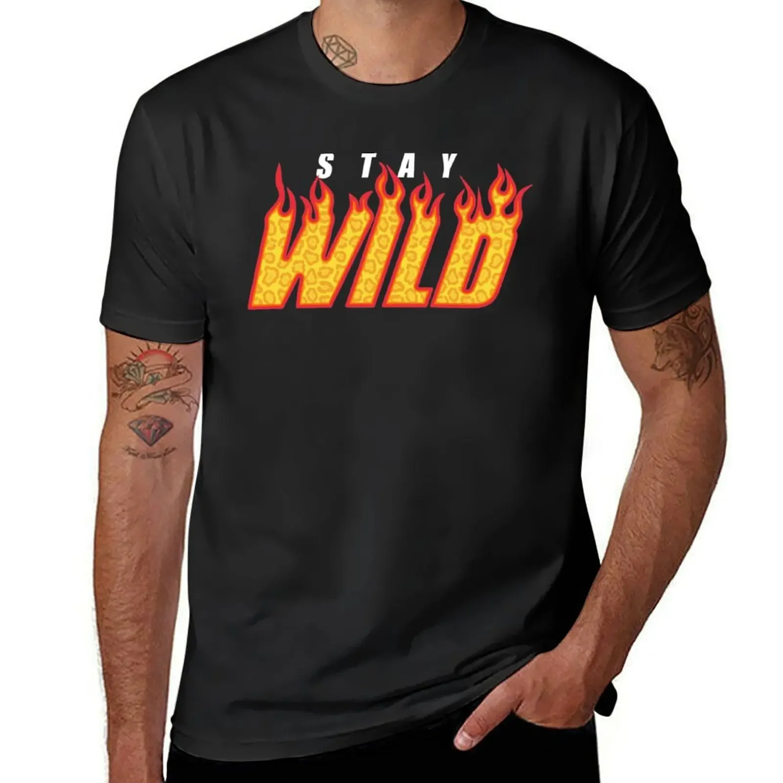 

Stay Wild Fire Ben Azelart T-Shirt vintage customizeds Blouse mens t shirts pack