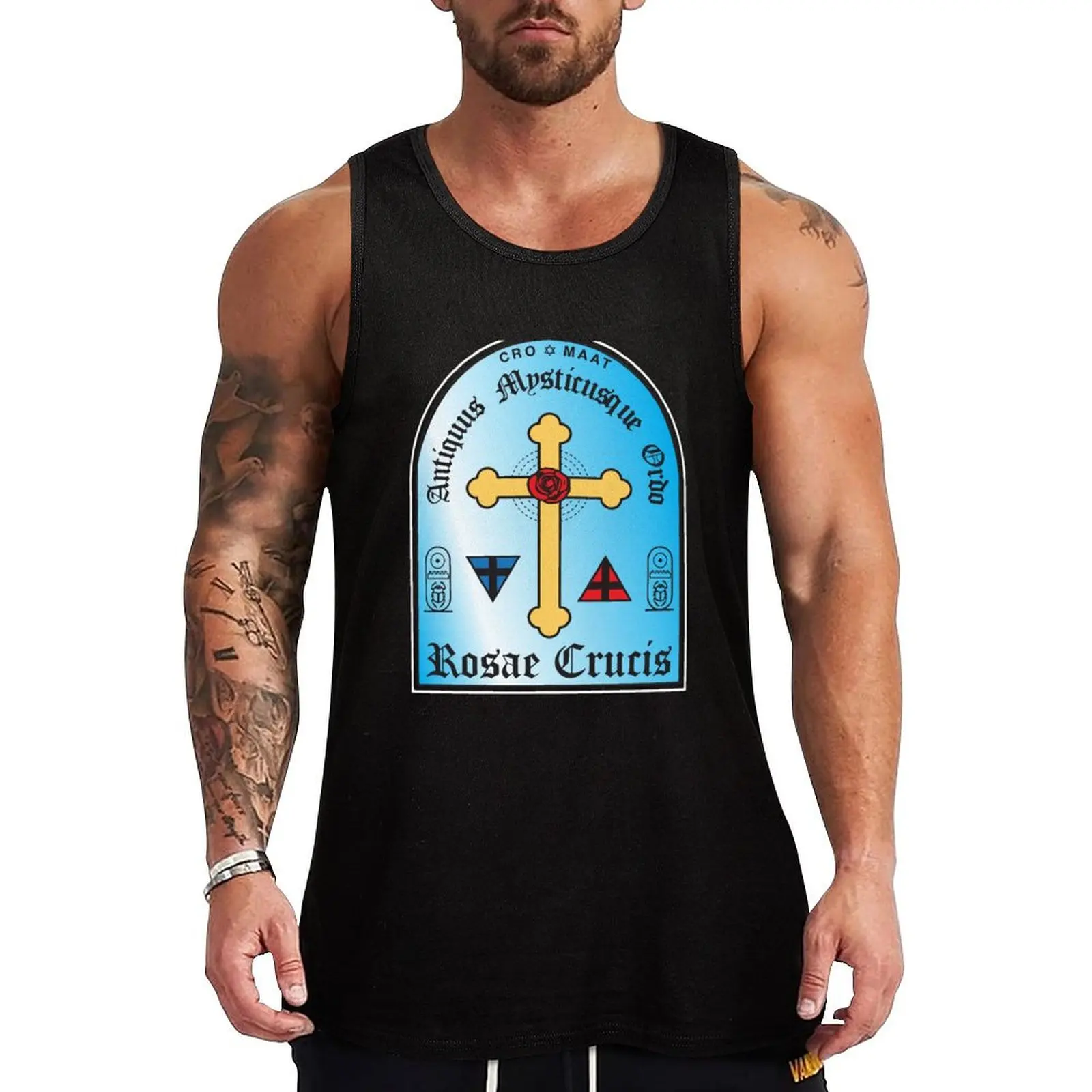 

Ancient Mystical Order Rosae Crucis Tank Top Undershirt Tank Top Cotton Basic Sleeveless Shirt