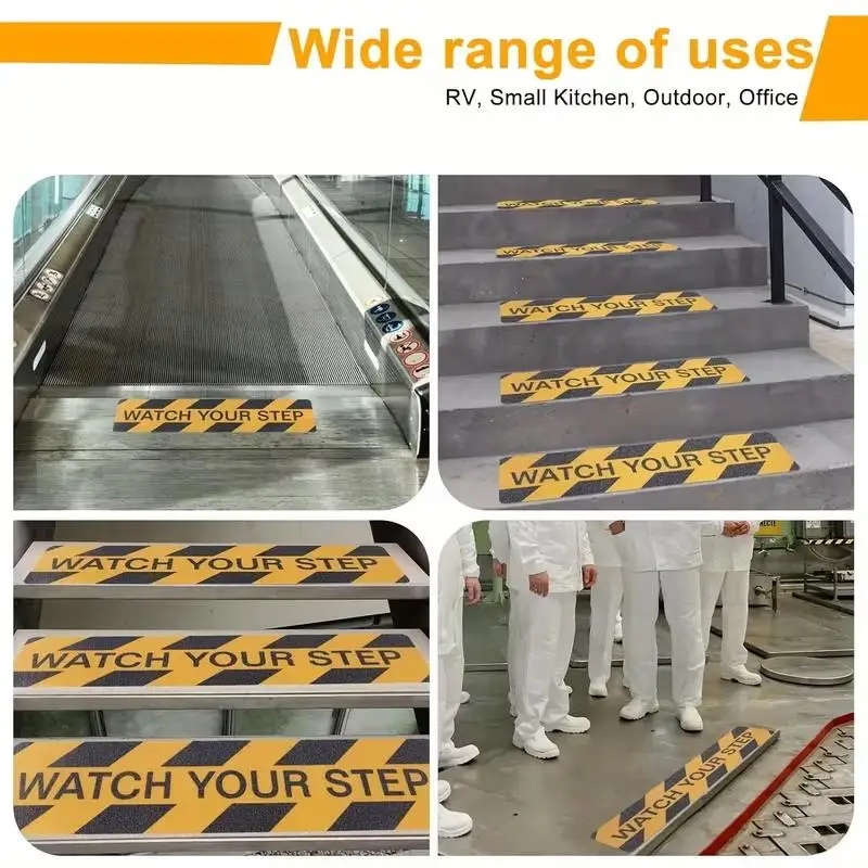 Watch Your Step Warning Stickers Kit  Large Safety Decal for Stairways and Steps Alert Guests and Workers