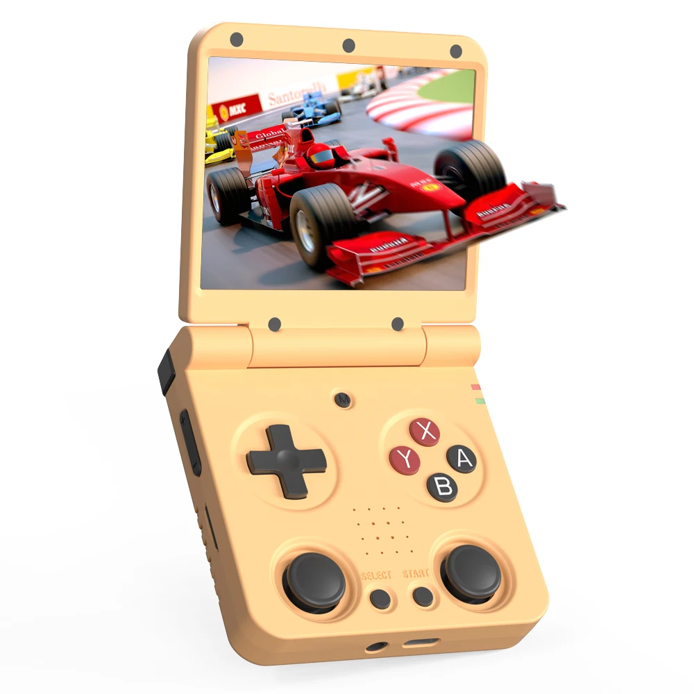 MIYOO Flip V2 Retro Handheld Game Console Met Metalen Scharnier 3.5''IPS Scherm Compact Draagbare Game Machine Dual analoge sticks Gift