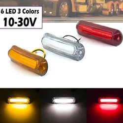 2pcs 6 LED 12V 24V Truck Trailer Rear Side Marker Light External Warning Lamp Indicator Tail Light Trailer Truck Lorry