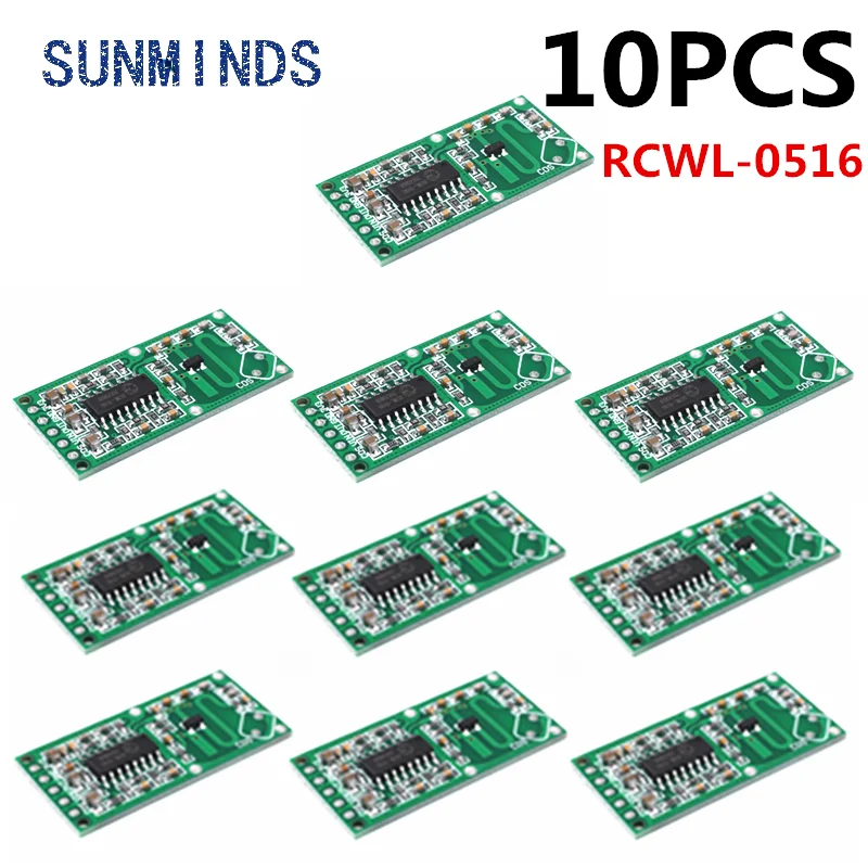 10pcs RCWL-0516 Micro Wave Radar Sensor Switch Board RCWL 0516 Microwave Human Body Induction Intelligent Module Output 3.3V