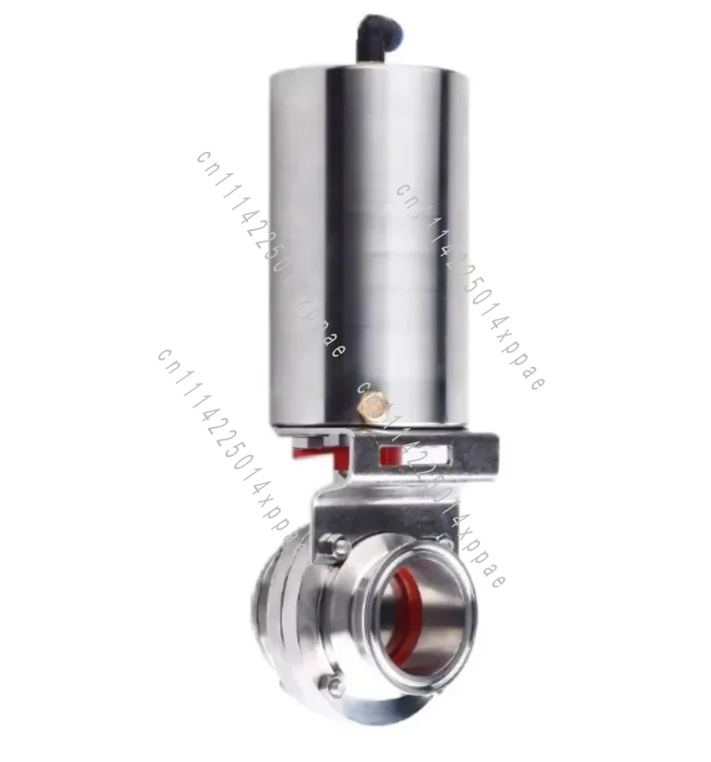 For Food Beverage Industry Pneumatic Butterfly Valve Sanitary SS304 Quick Clamp Soft Seal