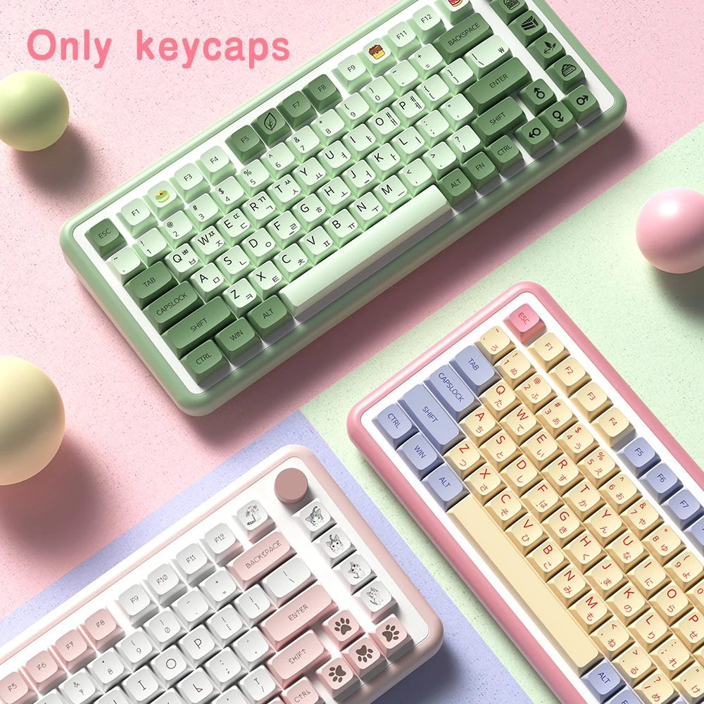 Teclas PBT de perfil XDA para teclado mecánico Cherry MX, español, coreano, francés, alemán, portugués, ruso, japonés