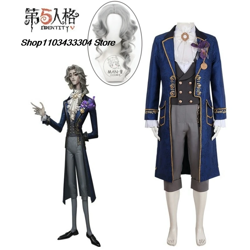 Identity V Hermit Alva Lorenz Orientation Day Cosplay Costume Wig Game Role Play Outfits Uniform for Men