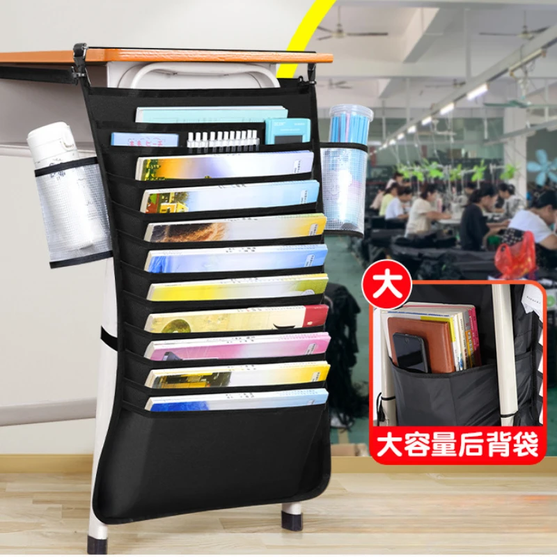 Bookbag Desk Storage Student Book Stand Bookcase Multifunctional and High-capacity Hanging Bag High School Students Bookshelf