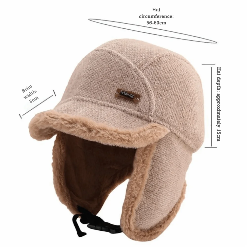 قبعة شتوية كاجوال مقاومة للرياح وبطانة مخملية سميكة من الفرو الصناعي قبعة روسية دافئة للنساء #6