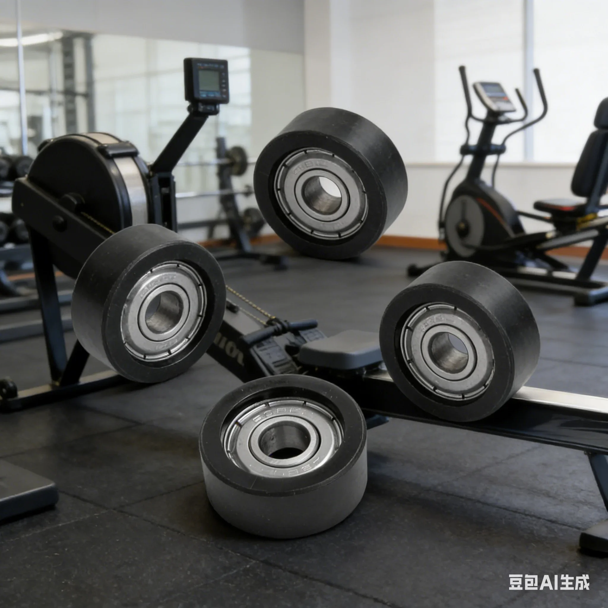 4 Pcs Rowing Machine Pulley 8x27x11mm Seat Cushion Limit Wheel With Bearing For Water Resistance Rowing Machines Roller Parts