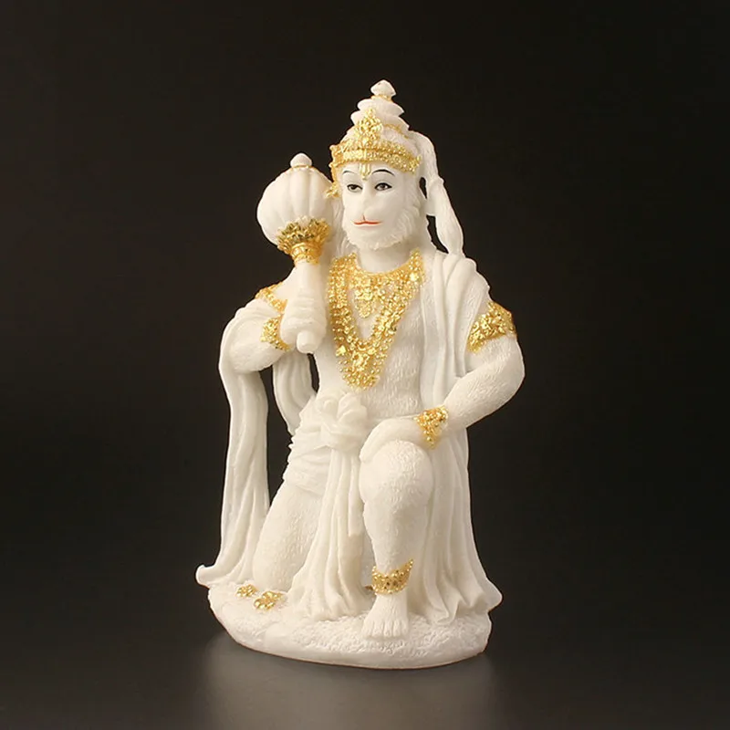 

19cm Indian White Monkey God Statue,Resin Sweeping Demon Mascot Auspicious Home Putting Decoration