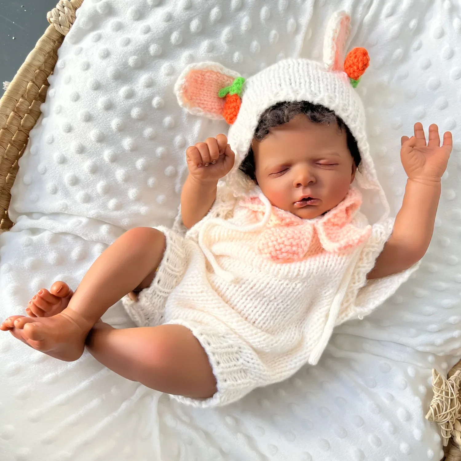 BZDOLL 19 Inch Handmade Asleep Reborn Baby Doll Toy 48 CM Vinyl Limbs Cloth Body Real Look Birthday Gift