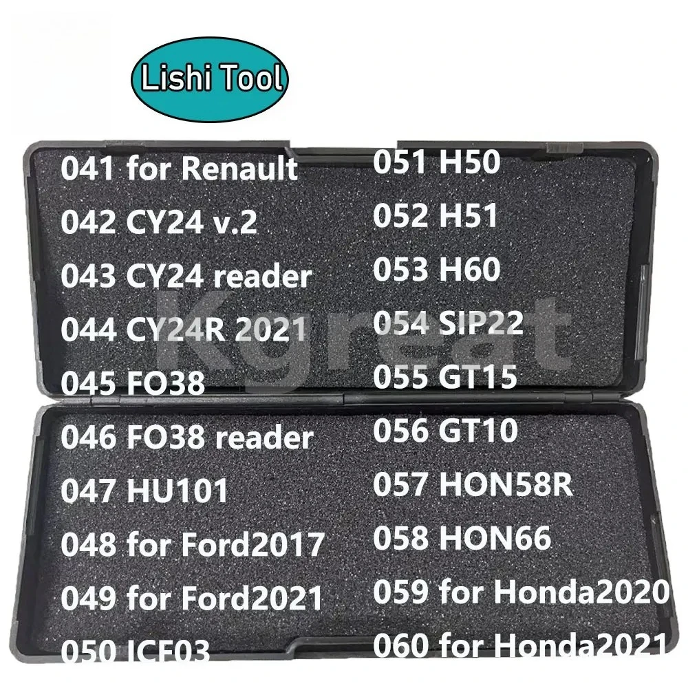 041-060 Lishi 2 in 1 CY24 CY24R CY24 Truck FO38 HU10 ICF03 H50 H51 H60 SIP22 GT15 GT10 HON58R HON66 for Ford2017 Kawasaki2021