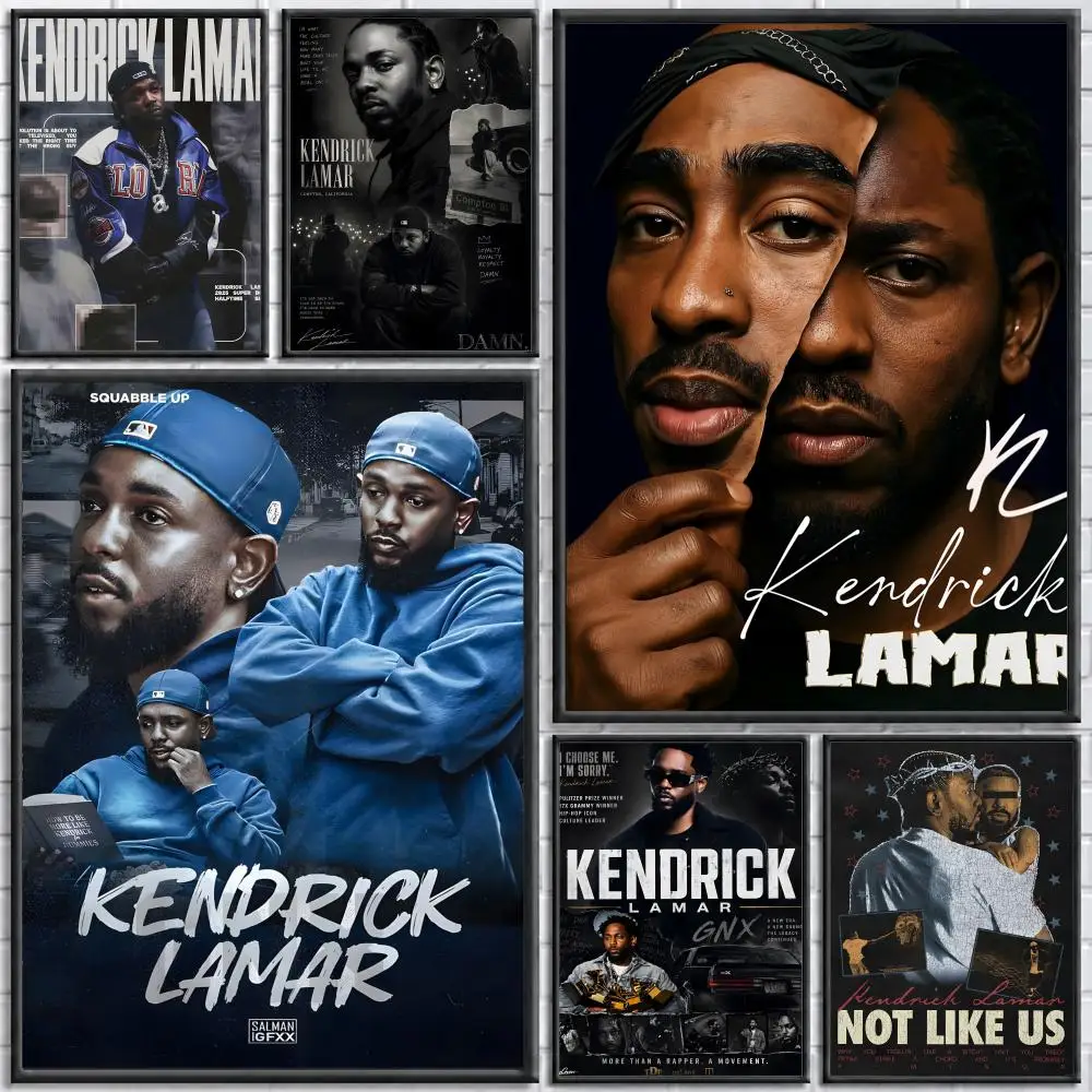 Rapper Kendrick Lamar Poster Self-adhesive Art Waterproof Paper Sticker Coffee House Bar Room Wall Decor