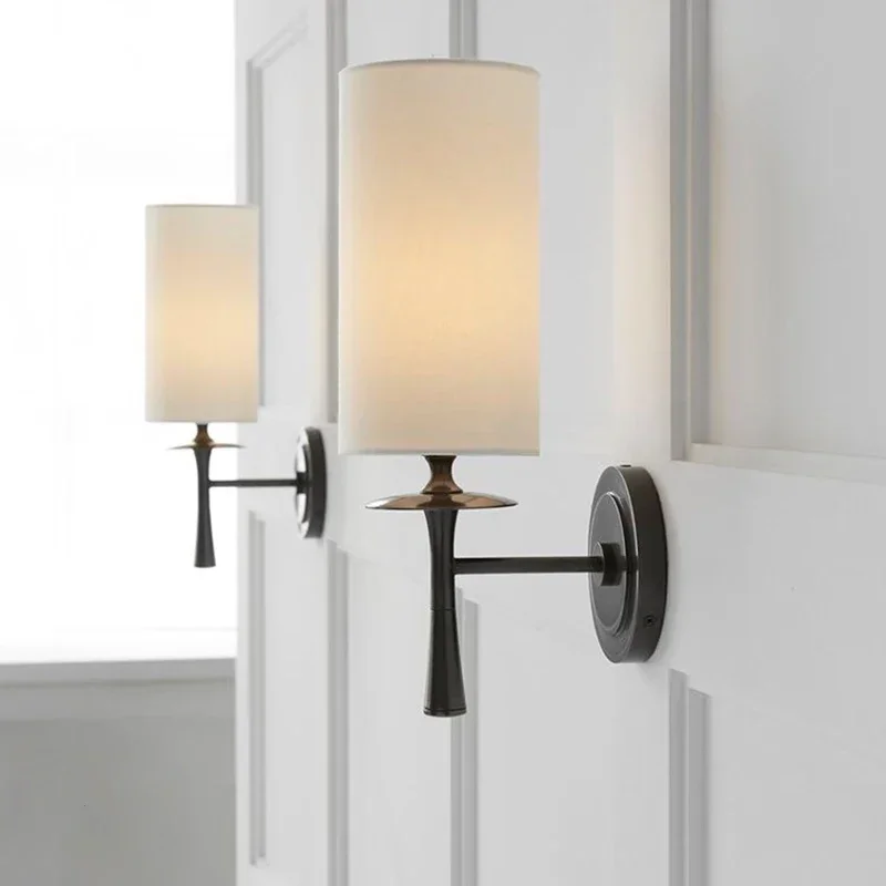 American village Modern Copper Wall Lamp for Living Room and Bedroom Light Single Sconce Bedside  Aisle Decorative lamps