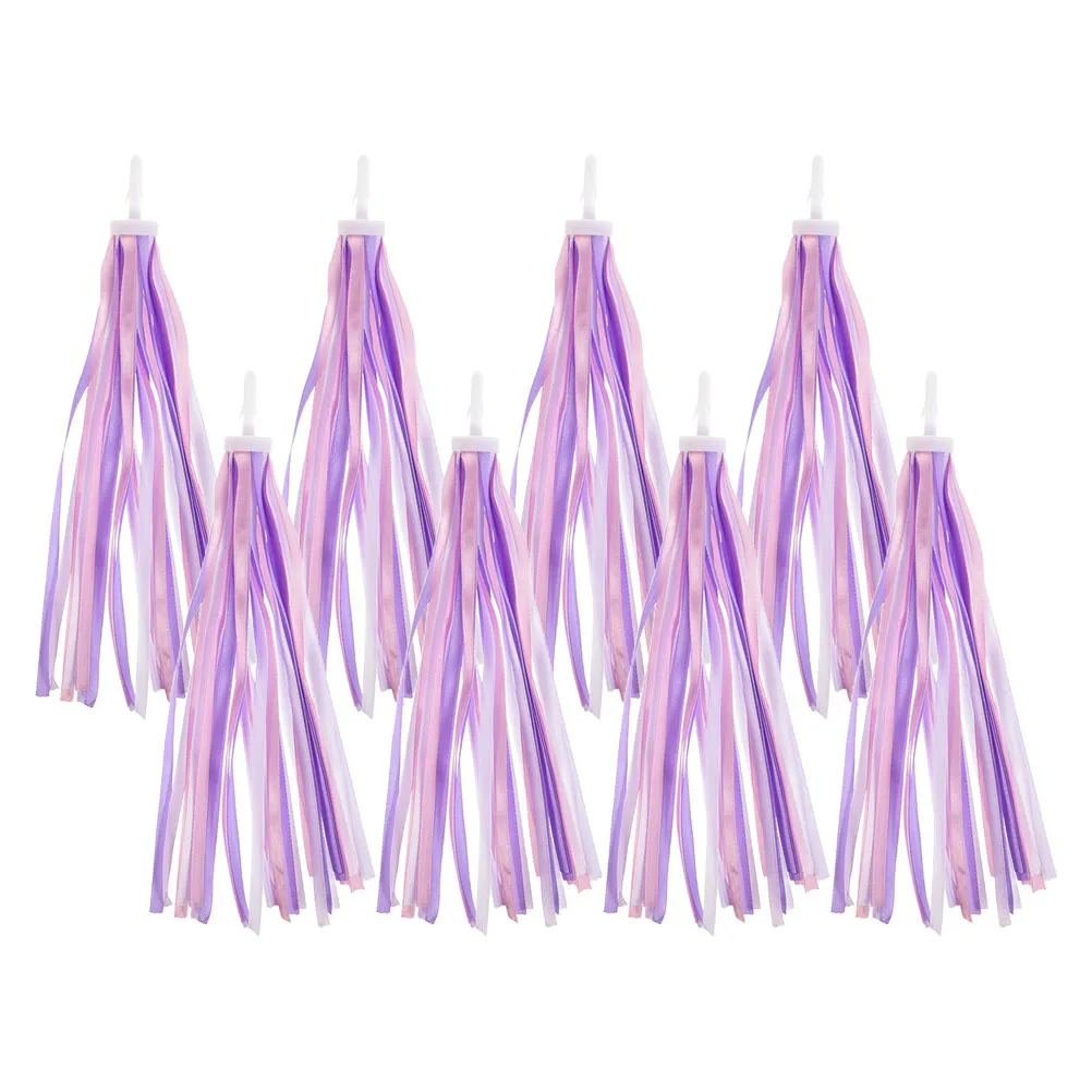 

4Pairs Bike Handlebar Streamers Colorful Durable Plastic PP Cloth Easy Install Fun Riding Decoration Ribbon Tassels