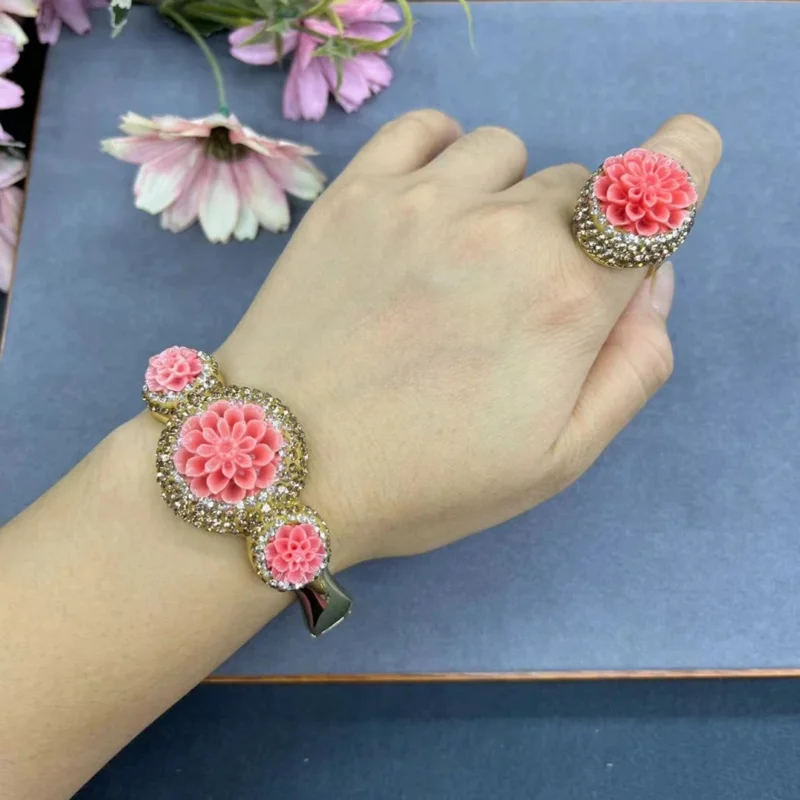 

New shell flower ring bracelet WOMEN'S jewelry set simple luxury trendy birthday party exquisite Lady accessories