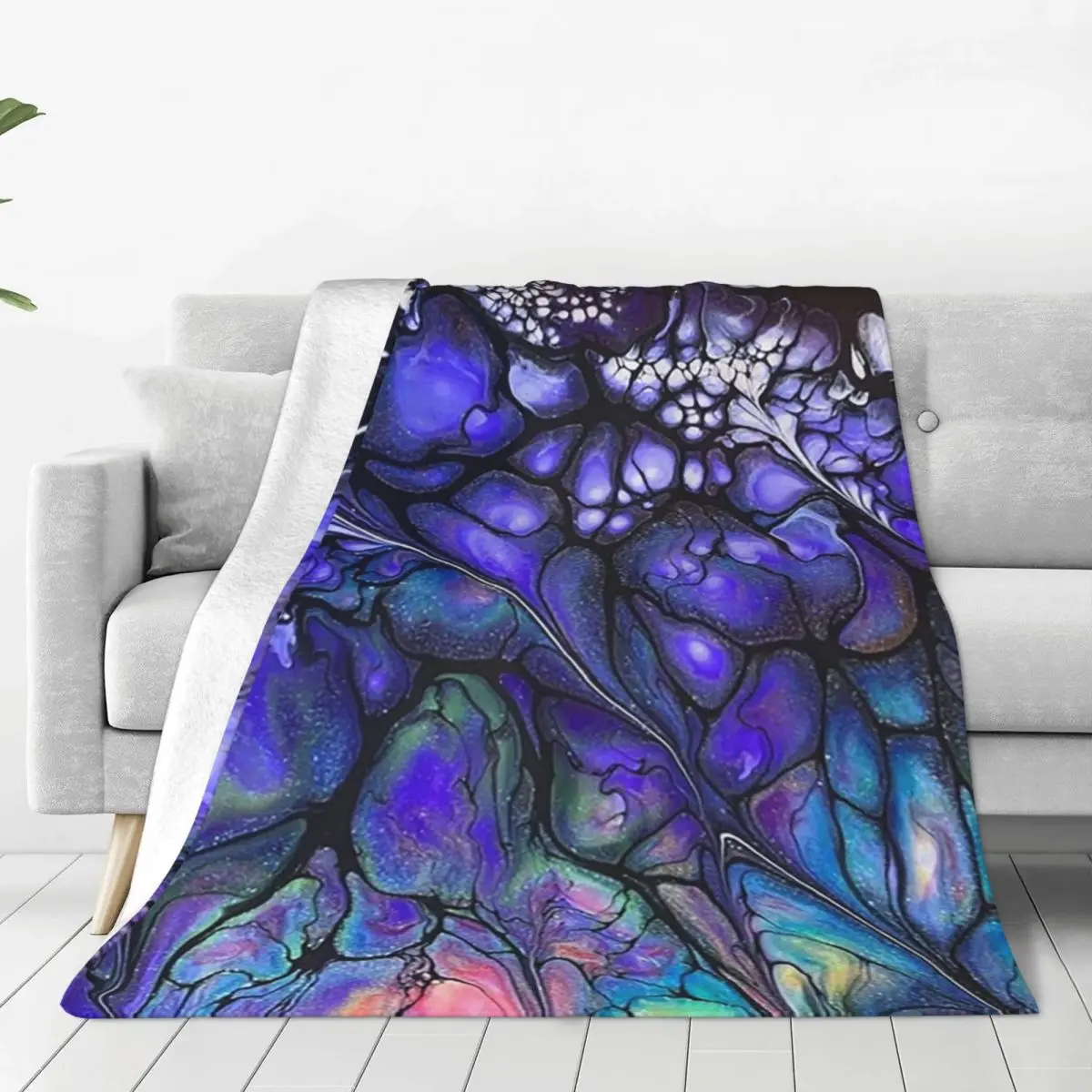 Purple Flow Blankets Flannel Super Soft Sofa Throw Blankets For Home Bedroom Travel Throws Bedspread Quilt