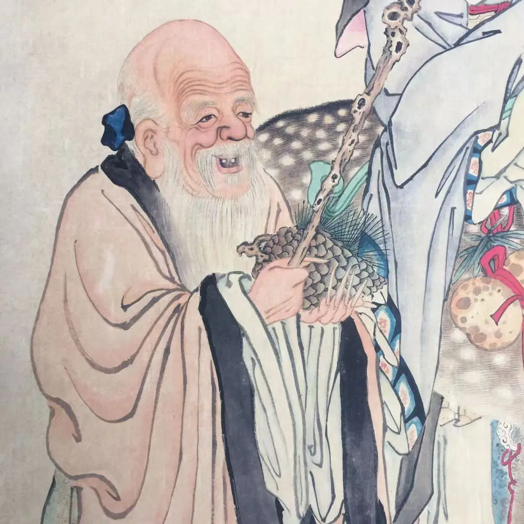 Chinese Old Scroll Ding Yunpeng - Figure Painting Rice Paper Painting Slice