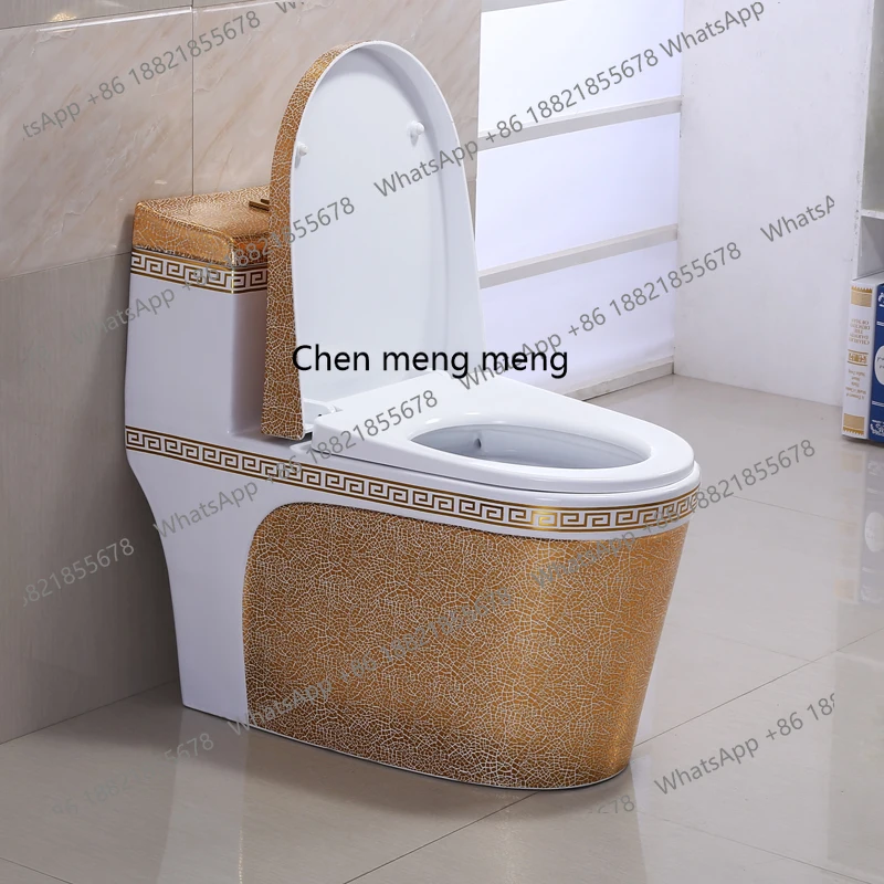 European household color gold super swirl siphon toilet large diameter pumping deodorant silent toilet