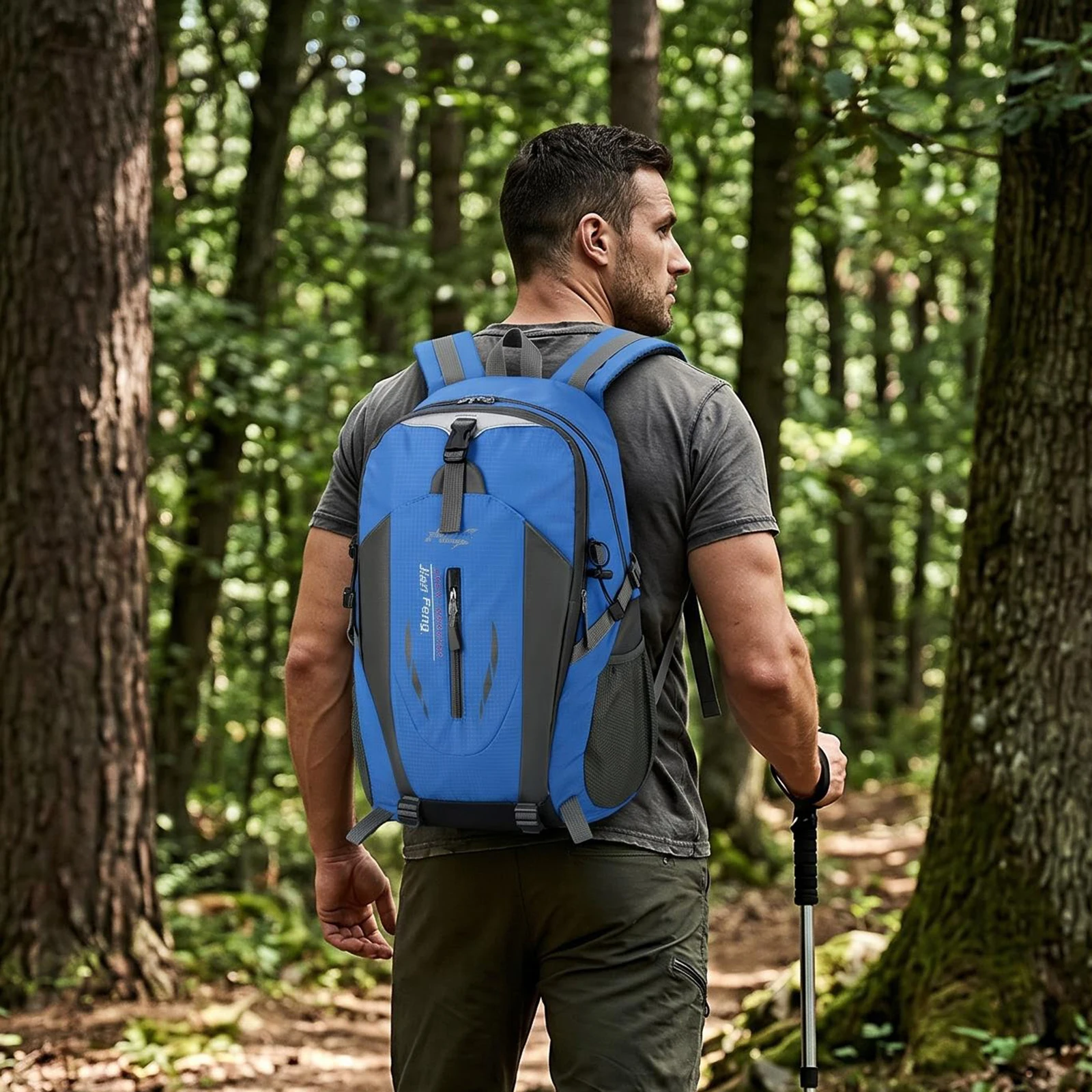 Outdoor Hiking Backpack Water-Resistant Oxford Durable Casual Daypack Large Capacity Travel Camping Rucksack for Men Women