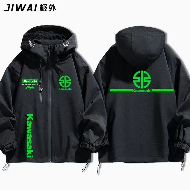 كاواساكي كاواساكي دراجة نارية ثقيلة 3 في 1 تهمة سترة النينجا الخريف/الشتاء الدراجات طويلة الأكمام الملابس العلوية