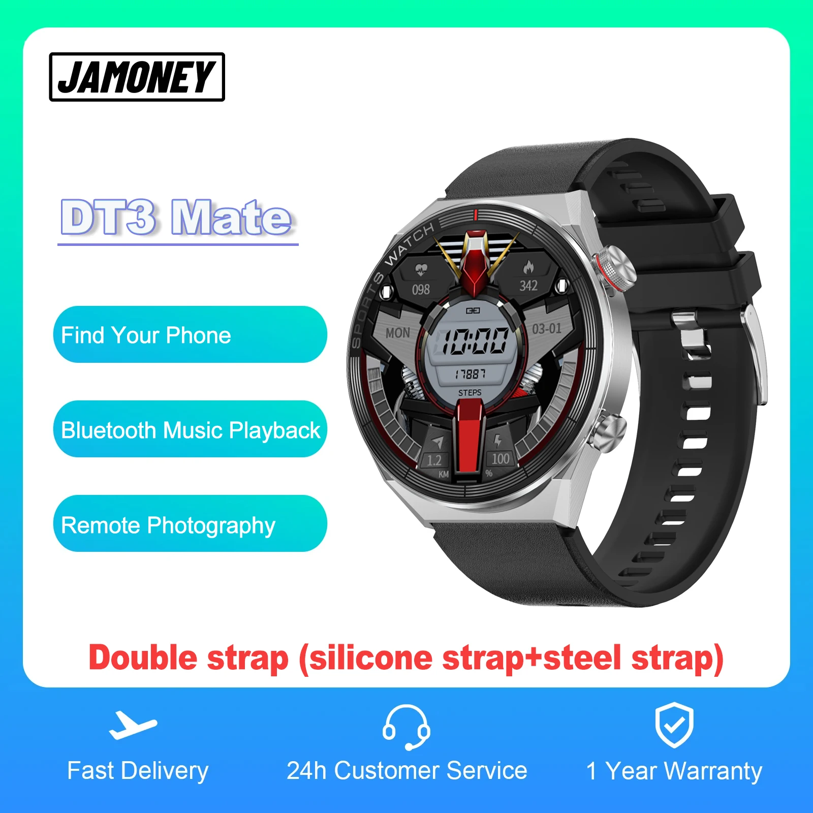 

DT3 Mate Smart Watch for Men Women Sports Waterproof Wrist Watches Fitness Bracelet NFC Electronic Clock Wristwatch Smartwatch