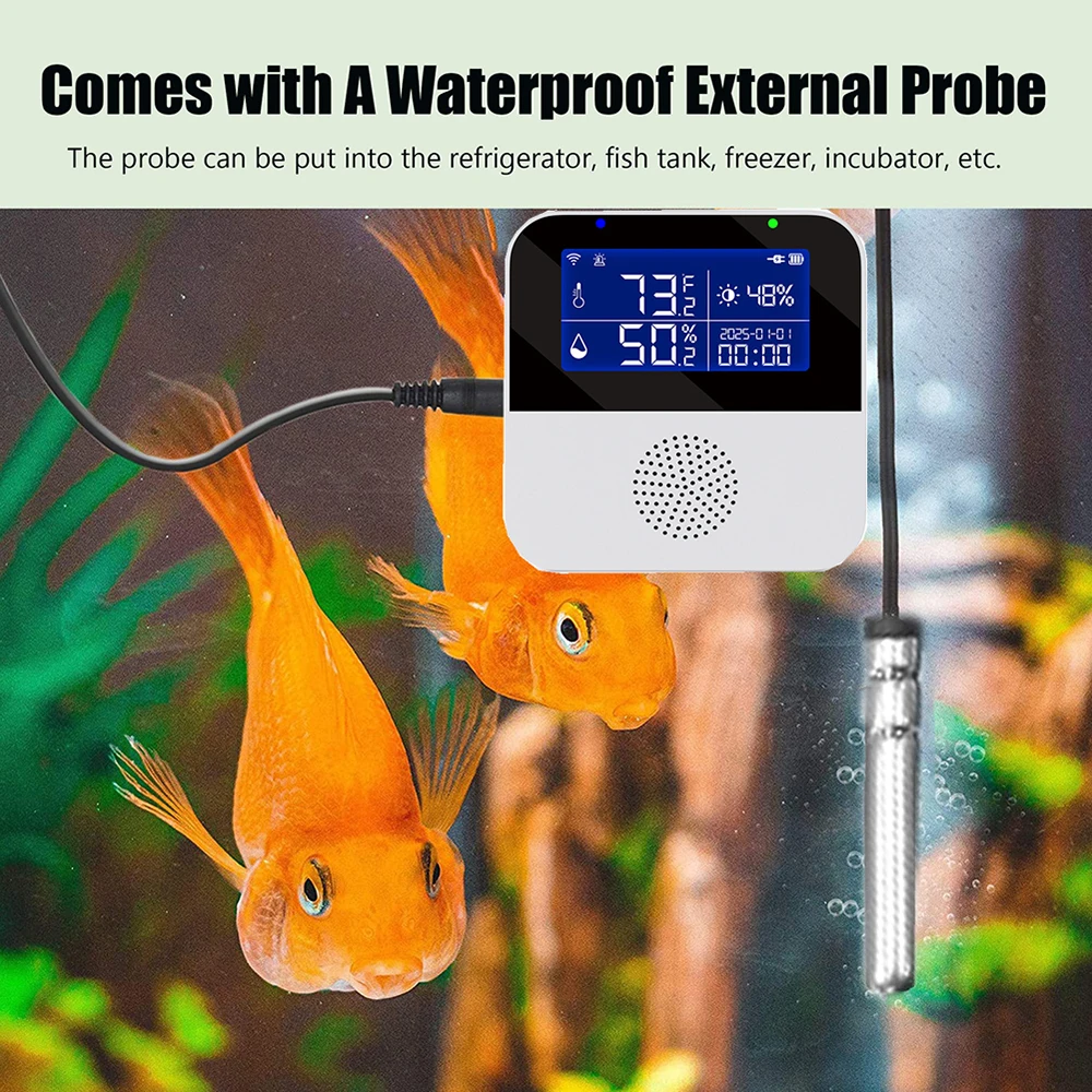 Tuya WiFi Temperature Humidity Sensor External Temperature Probe Smart Life Indoor Thermometer Hygrometer Meter Support Alexa