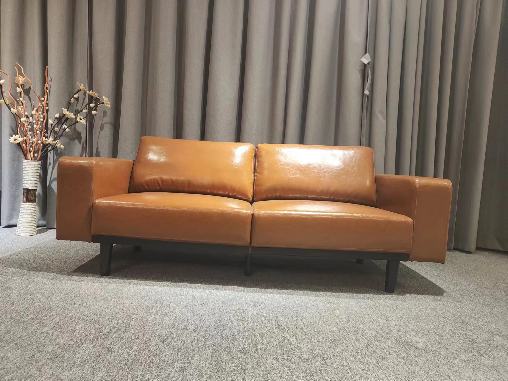 PU Leather Freight Saving 3 Seat Flat KD Pack Living Room Sofa Furniture