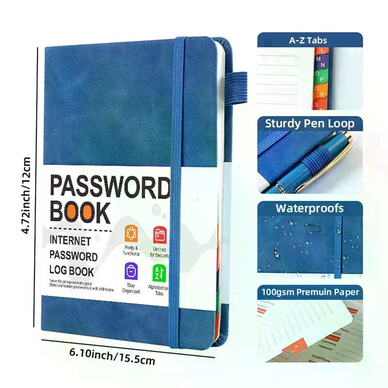 Password Keeper Book Computer Password Organizer Book With Alphabetical Tabs Pocket Address Log Notebook For Account Details