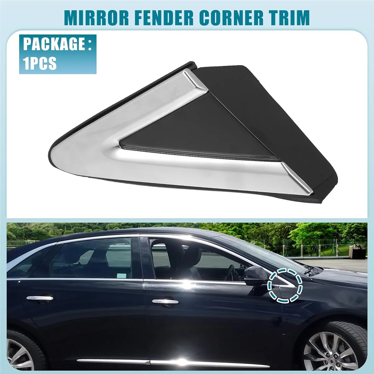 Car Right Reversing Mirror Triangle Plate Trim for Cadillac XTS 2013-2019 22955948 Car Accessories