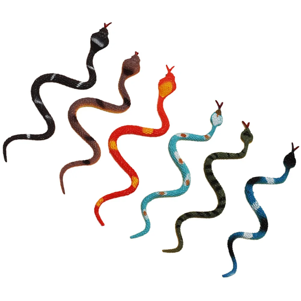 6 Piezas de Serpientes Falsas, Figuras de Animales Realistas para Decoración de Jardín, Bonsái, Escritorio, Broma, Accesorio Educativo para Niños