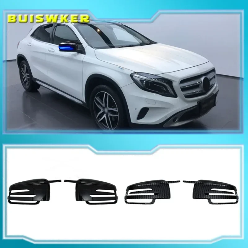 

Side Mirror Cap Covers Black For Mercedes BENZ W176 W246 W212 W204 C117 X156 X204 W221 C218 A B C E S CLA GLA GLK Class