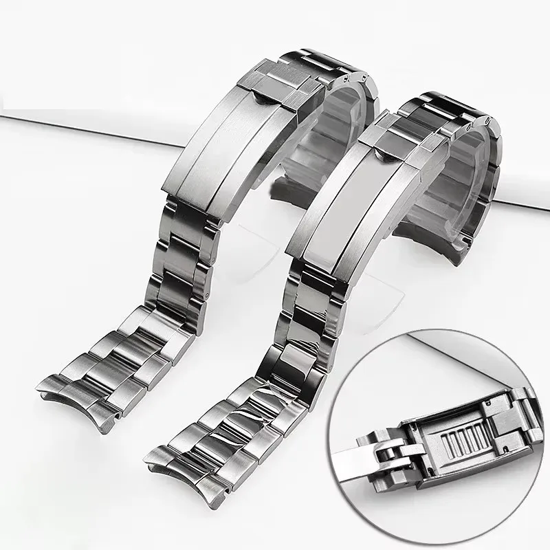 904L Solid Stainless Steel For Rolex SUBMARINER DAYTONA SUP GMT  Fine-Tuning Pull Button Clasp Strap 20mm men's Watch Chain