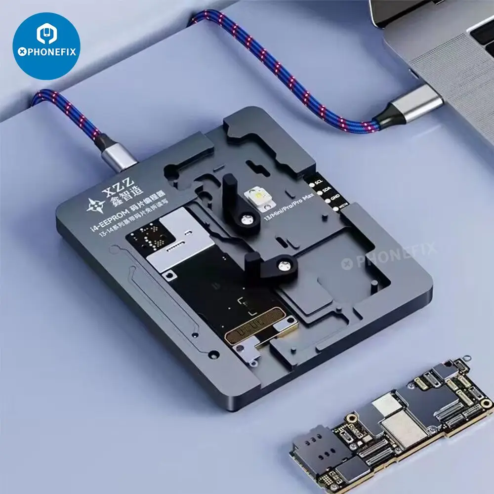 

XINZHIZAO FIX-E13 i4 EEPROM Programmer Logic Baseband Fixture for iPhone X-14 Pro Max Disassembly-free IC Chip Read Write Tester