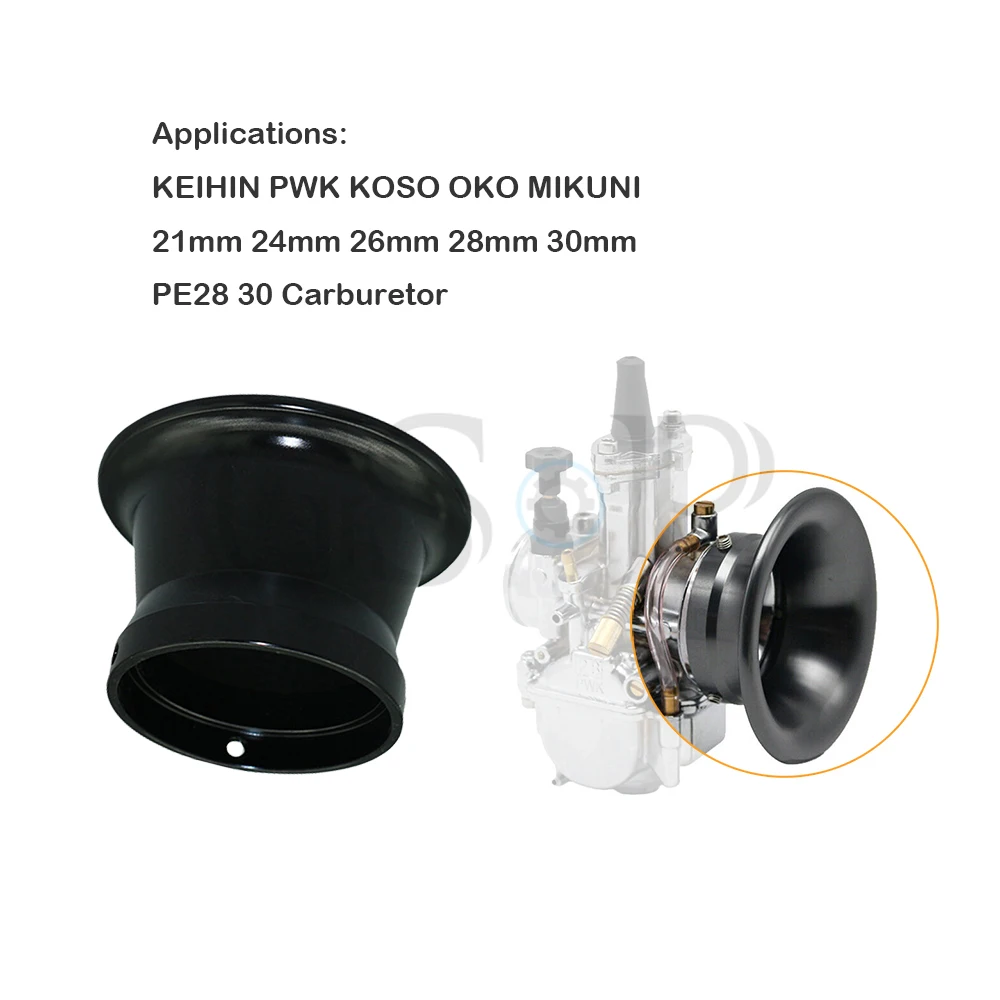 50mm Velocity Stack Carburetor Air Filter Horn Cup For 28 30mm PWK KOSO OKO PE VM Mope Carb Modified Universal Motorcycle