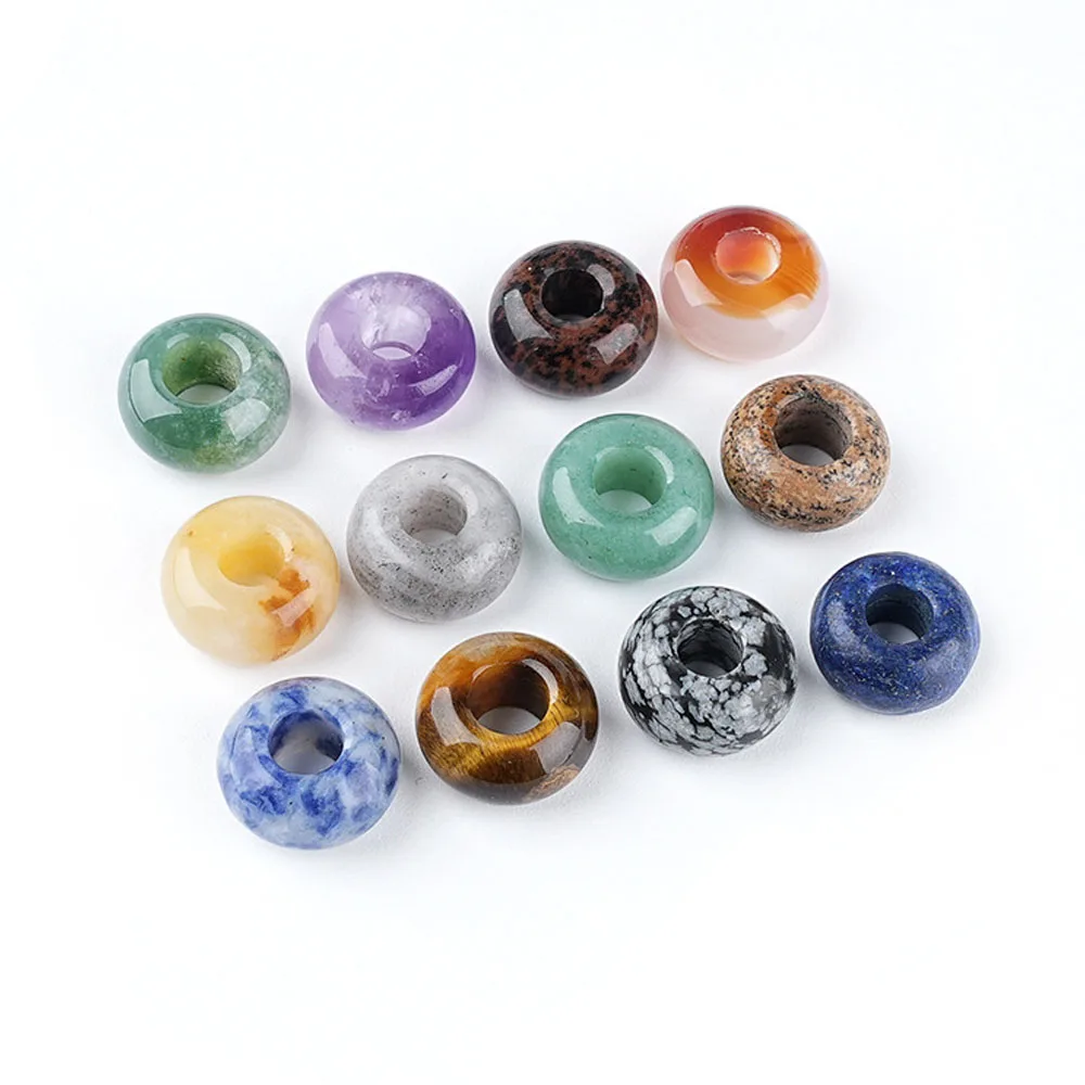 10Pcs 8x14mm Natural Crystal Abacus Beads Large Hole Spacer Beads for DIY Bracelet Necklace Jewelry Making Accessories