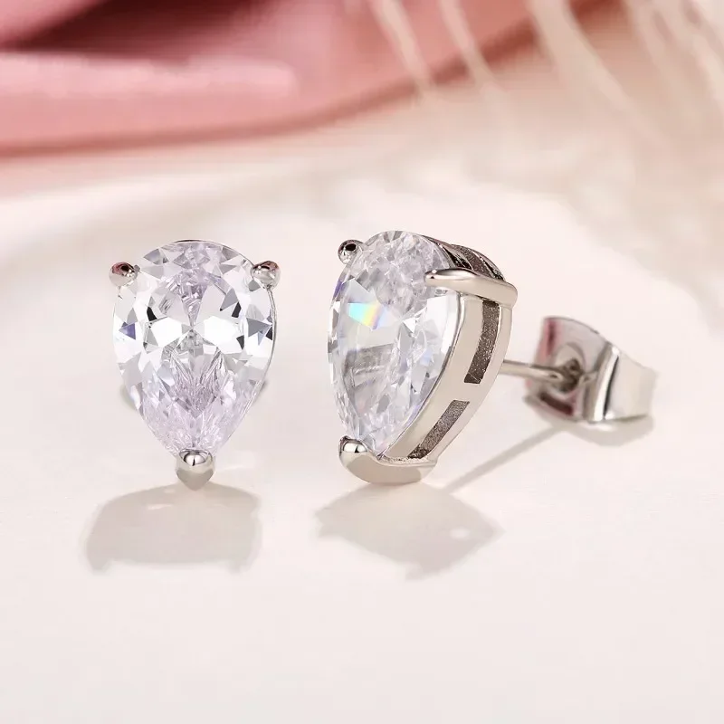 New Micro Inlaid Earhole Single Horse Eye Zircon Earrings for Women, Exquisite, Fashionable, Unique Design, Jewelry Accessories