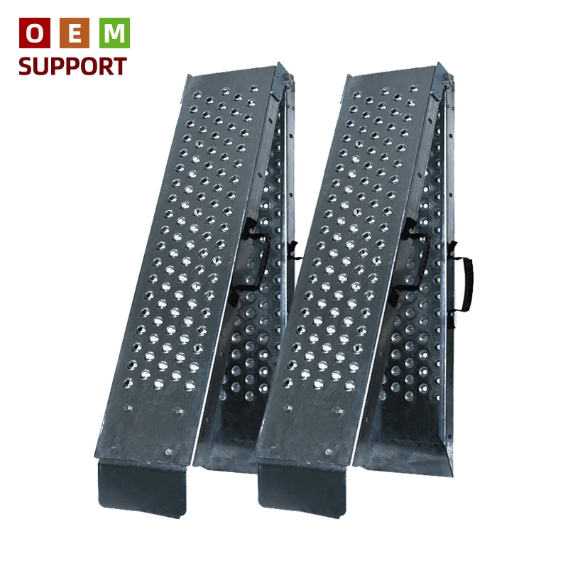 

KARLION KM-4950 260 кг Сверхмощная складная стальная алюминиевая рампа для мотоциклов и квадроциклов – портативный инструмент для загрузки на открытом воздухе, сертифицирован CE, гарантия 12 месяцев